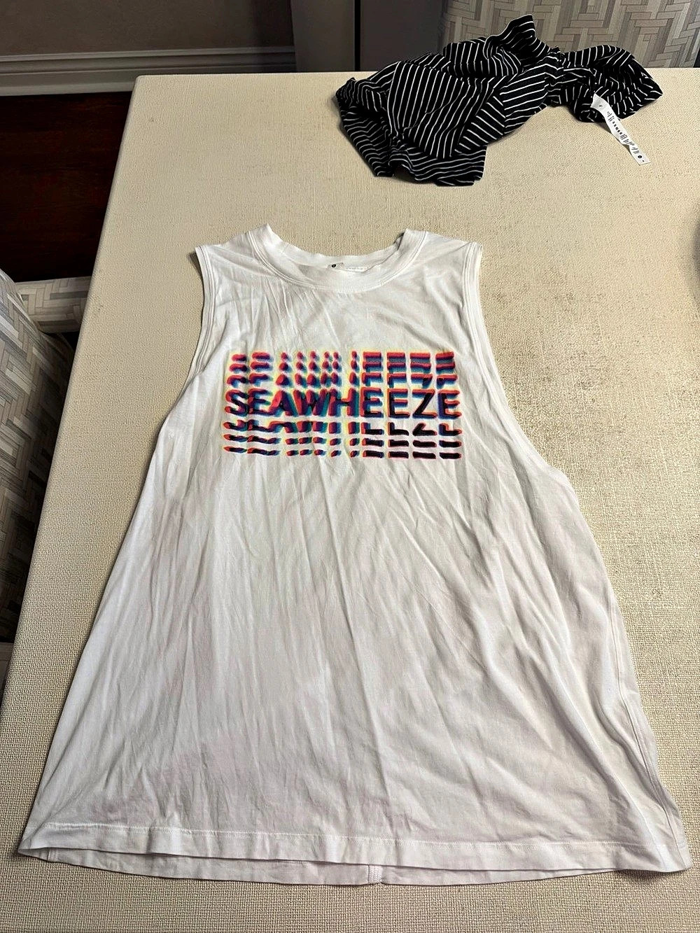 Lululemon All Yours Muscle Tank *SeaWheeze White & Red